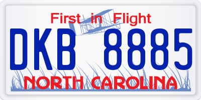 NC license plate DKB8885
