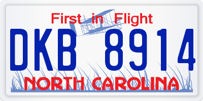 NC license plate DKB8914