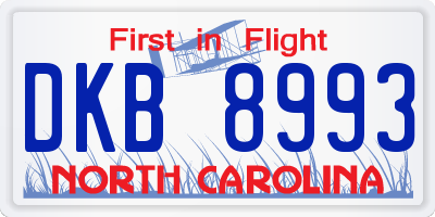 NC license plate DKB8993