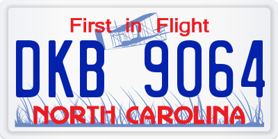 NC license plate DKB9064
