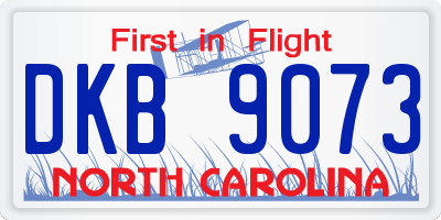 NC license plate DKB9073