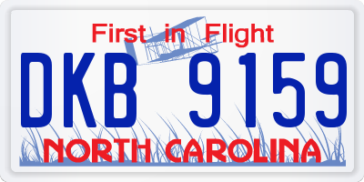 NC license plate DKB9159
