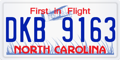 NC license plate DKB9163