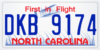 NC license plate DKB9174