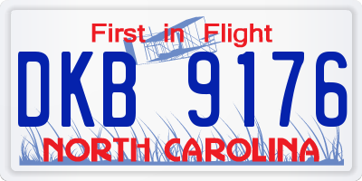NC license plate DKB9176