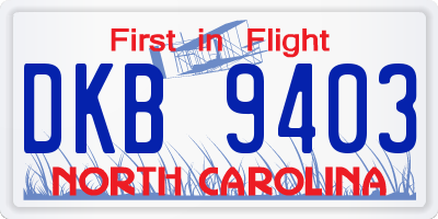 NC license plate DKB9403