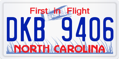 NC license plate DKB9406