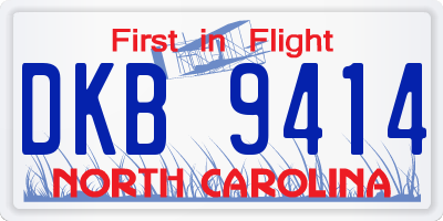 NC license plate DKB9414