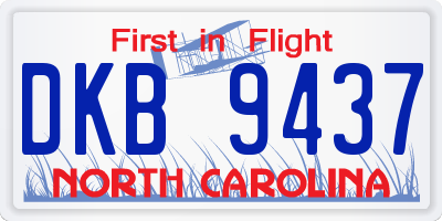 NC license plate DKB9437
