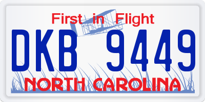NC license plate DKB9449