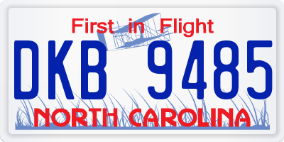 NC license plate DKB9485