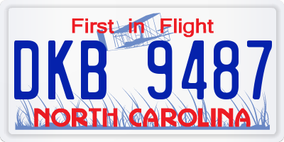NC license plate DKB9487