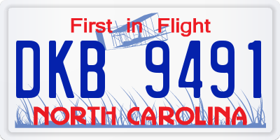 NC license plate DKB9491