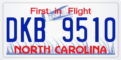 NC license plate DKB9510
