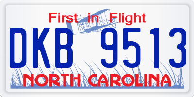 NC license plate DKB9513