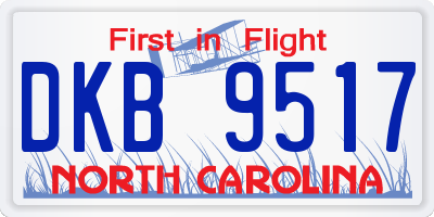 NC license plate DKB9517