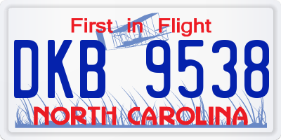 NC license plate DKB9538