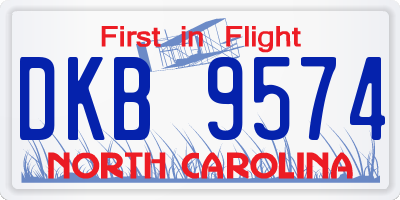 NC license plate DKB9574