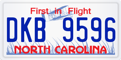 NC license plate DKB9596