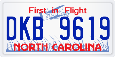 NC license plate DKB9619