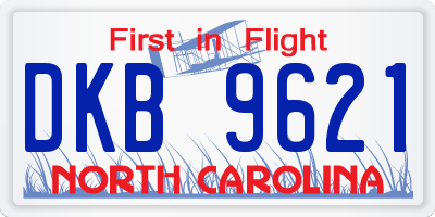 NC license plate DKB9621