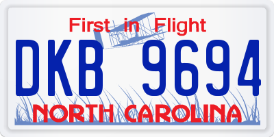 NC license plate DKB9694