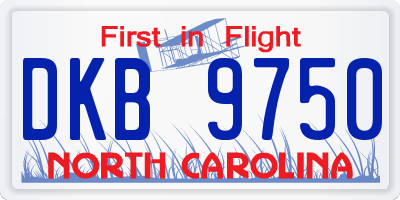 NC license plate DKB9750