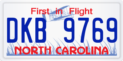 NC license plate DKB9769