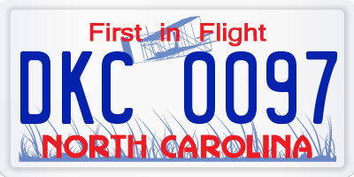 NC license plate DKC0097