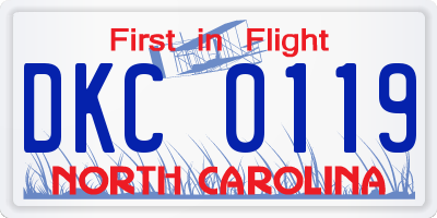 NC license plate DKC0119