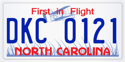 NC license plate DKC0121