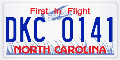 NC license plate DKC0141