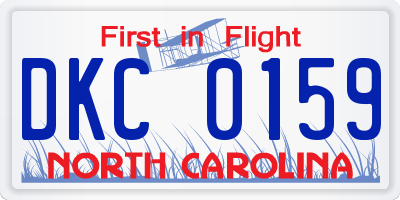 NC license plate DKC0159