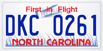 NC license plate DKC0261