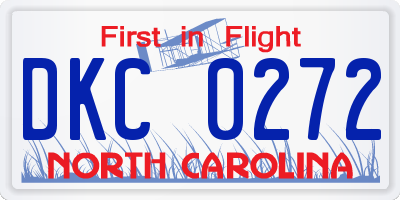 NC license plate DKC0272