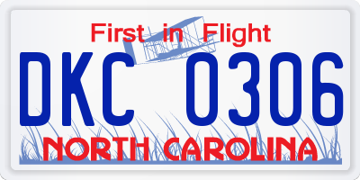 NC license plate DKC0306