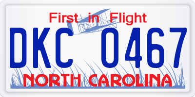 NC license plate DKC0467
