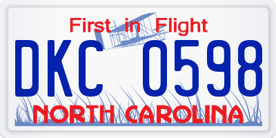 NC license plate DKC0598