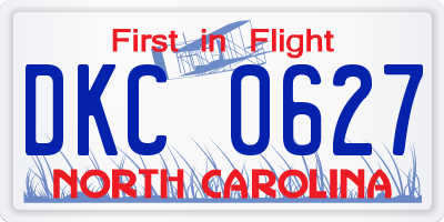 NC license plate DKC0627