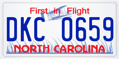 NC license plate DKC0659
