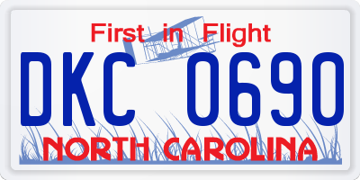 NC license plate DKC0690