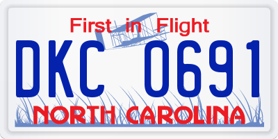 NC license plate DKC0691