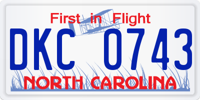 NC license plate DKC0743