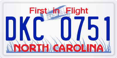 NC license plate DKC0751
