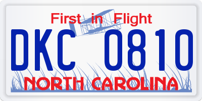 NC license plate DKC0810