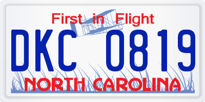 NC license plate DKC0819