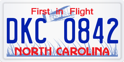 NC license plate DKC0842