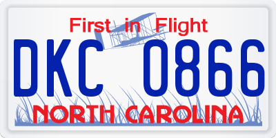 NC license plate DKC0866
