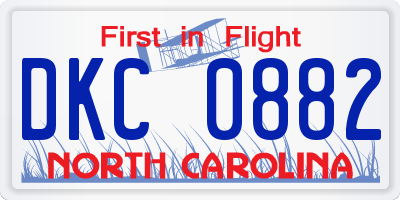 NC license plate DKC0882