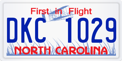 NC license plate DKC1029